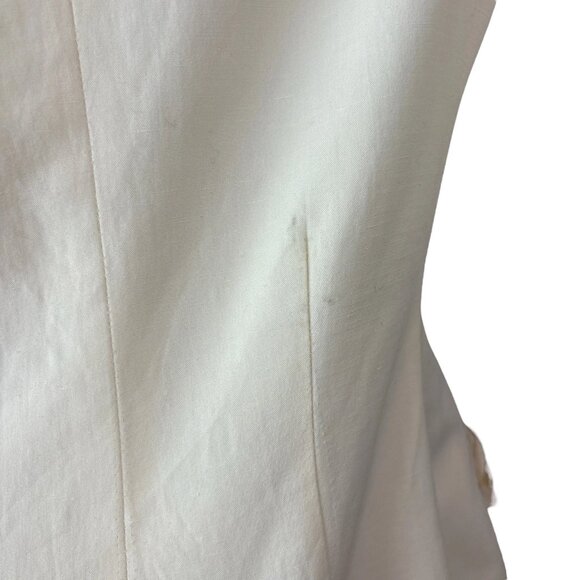 Gianfranco Ferre Italy Off Shoulder Fringe Buttoned Jacket Cream Size 46 US 10 - Picture 11 of 16